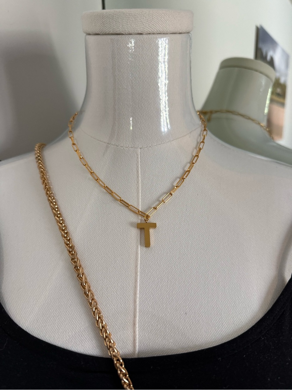 kate spade Gold-T Initial Paperclip Necklace